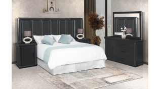 Nikita 2 Piece Bedroom Suite, Black Ash