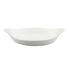 Gourmand Porcelain Boat Shape Plate White - Russells