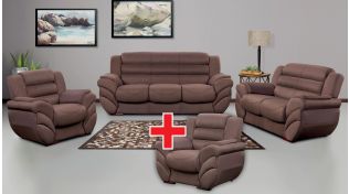 Abby 3pce Lounge Suite plus Abby Chair, Brown